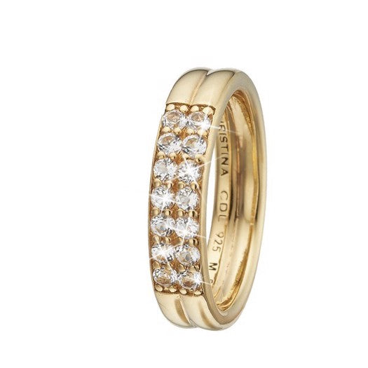 Eternity ring i forgyldt sølv med zirkonia fra Christina Jewelry & Watches